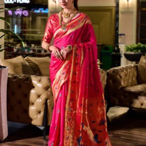 Asawali Paithani- Pink