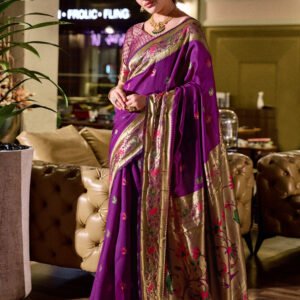 Asawali Paithani- Royal Purple