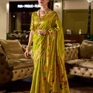 Asawali Paithani-Panna Green