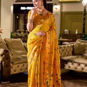 Asawali Paithani-Haldi Gold