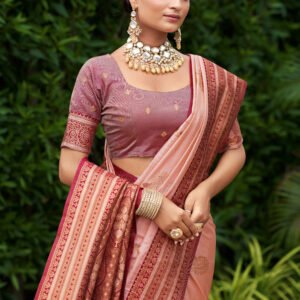 Classic Maroon Gold Saree