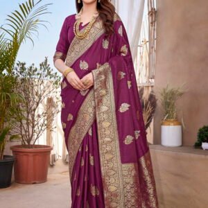 Suvarna Jari Saree- Dark Purple