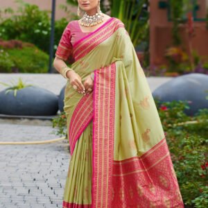 Pastel Green with Royal Pink