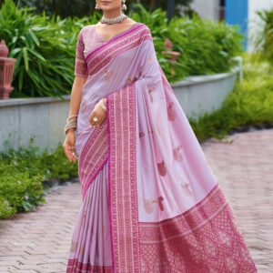 Soft Lavender Ethnic Silk Saree