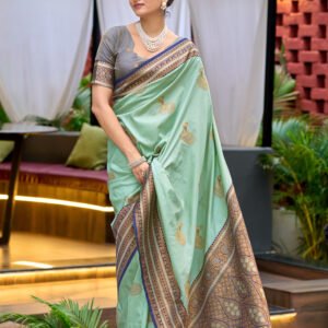 Mint Green Silk Saree